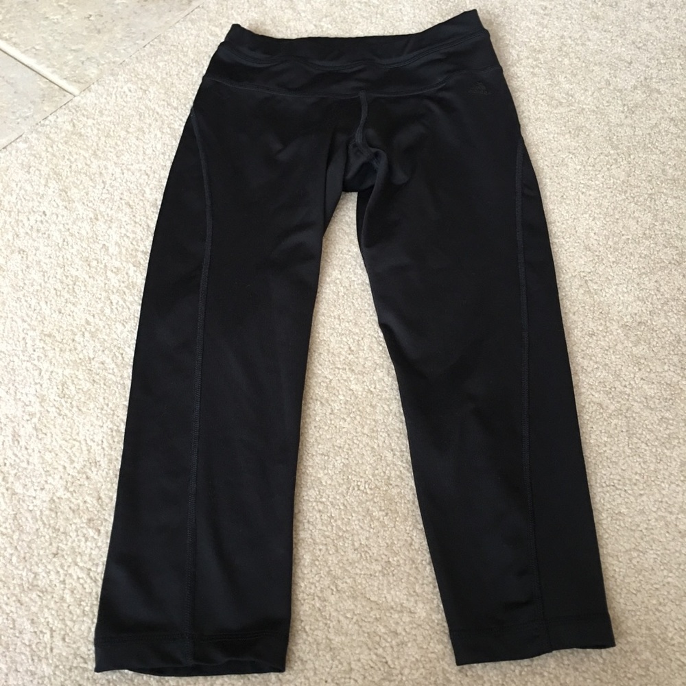 adidas Black Capri Running Tights /Black logo-S